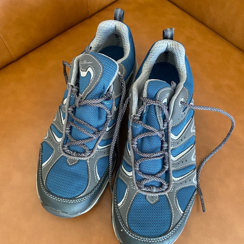 Eddie Bauer Womens Lukla Pro Hiking Shoes Gray Waterproof Low Trail sz 10